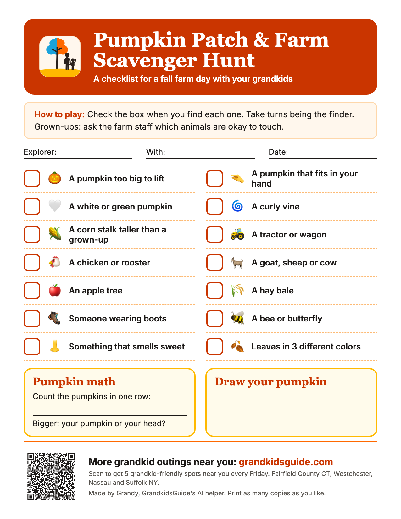 Preview of the Pumpkin Patch and Farm Scavenger Hunt sheet